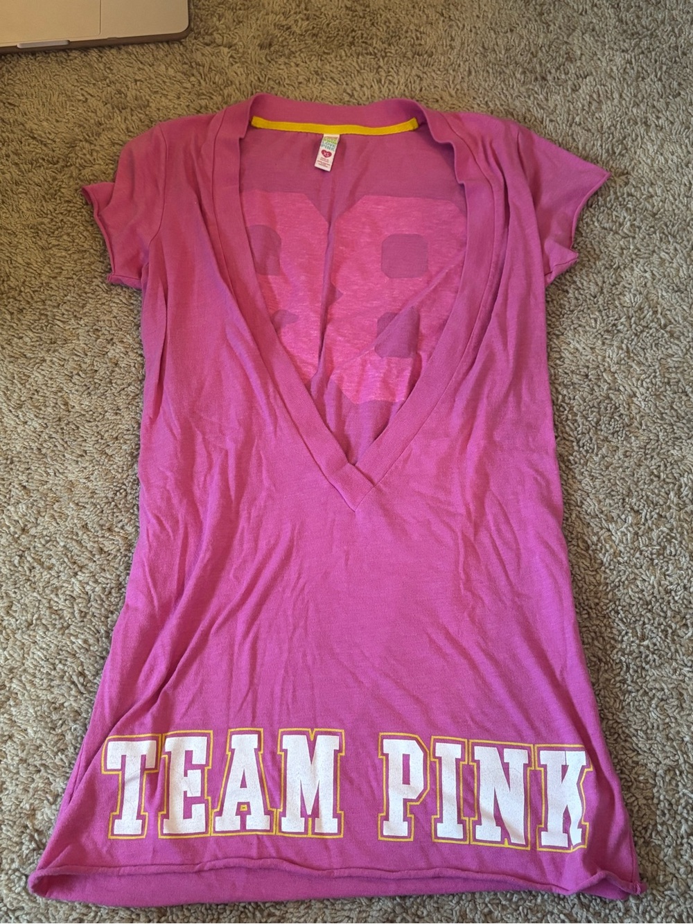 Victoria's Secret Pink Deep V 'Team Pink' Tunic Tank